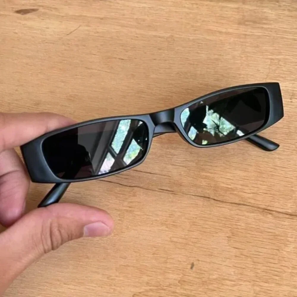 vintage unique retro style sick dope black rectangle sunglasses